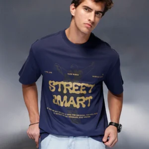 Classic Placement Printed T-Shirt | Navy Blue