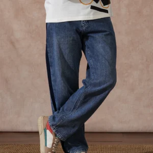 Casual Loose Fit Jeans | Dark Blue