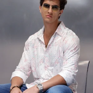 Classic AOP Slim Fit Shirt | White