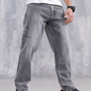 Men Casual Anti Fit Jeans With Embroidery | Grey